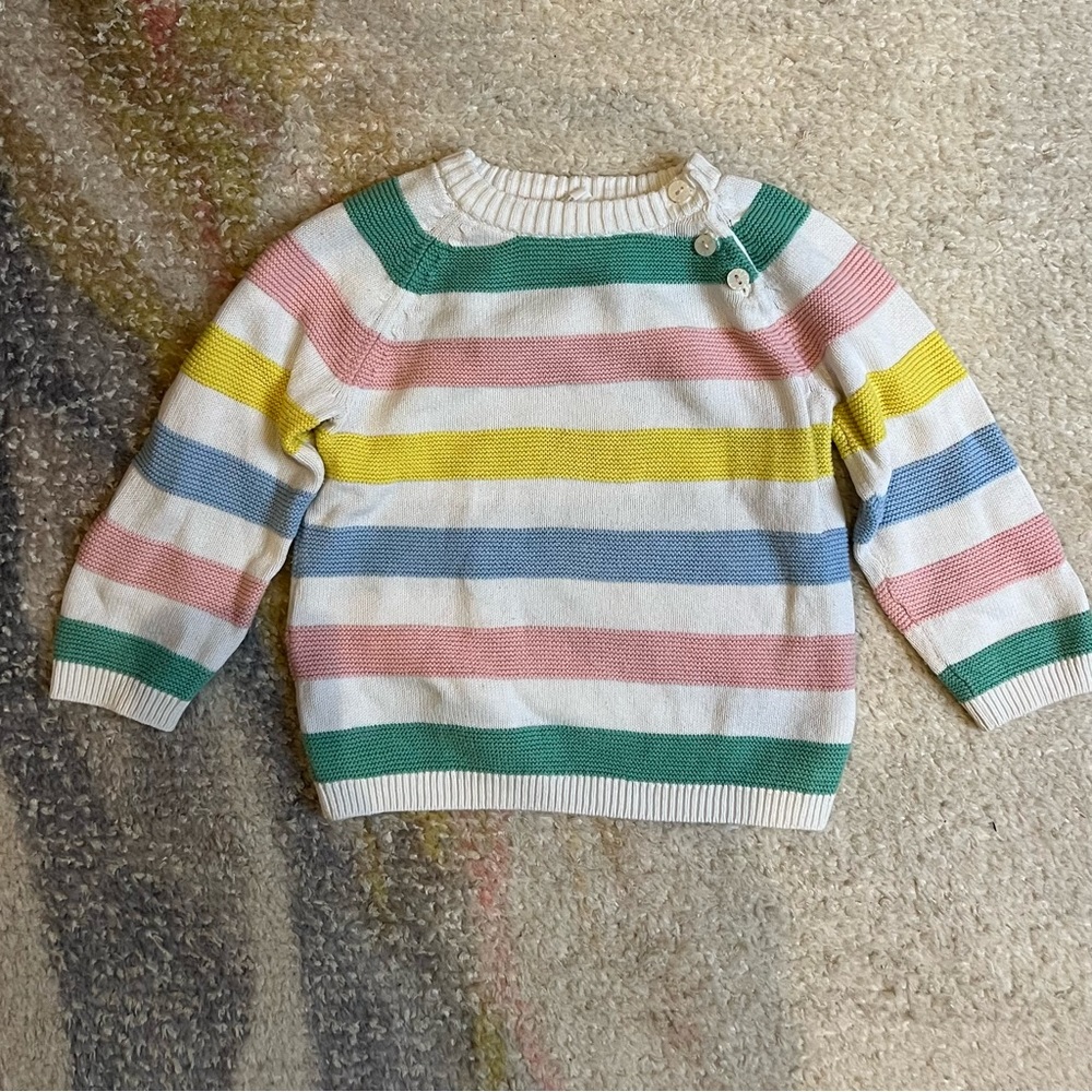 Pastel Stripe Sweater - EUC, 12m
